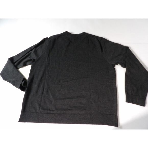 Gap Mens XL Merino Wool Sweater Dark Gray Pullover V Neck Grandpa Dad Core Fishe - Picture 8 of 8